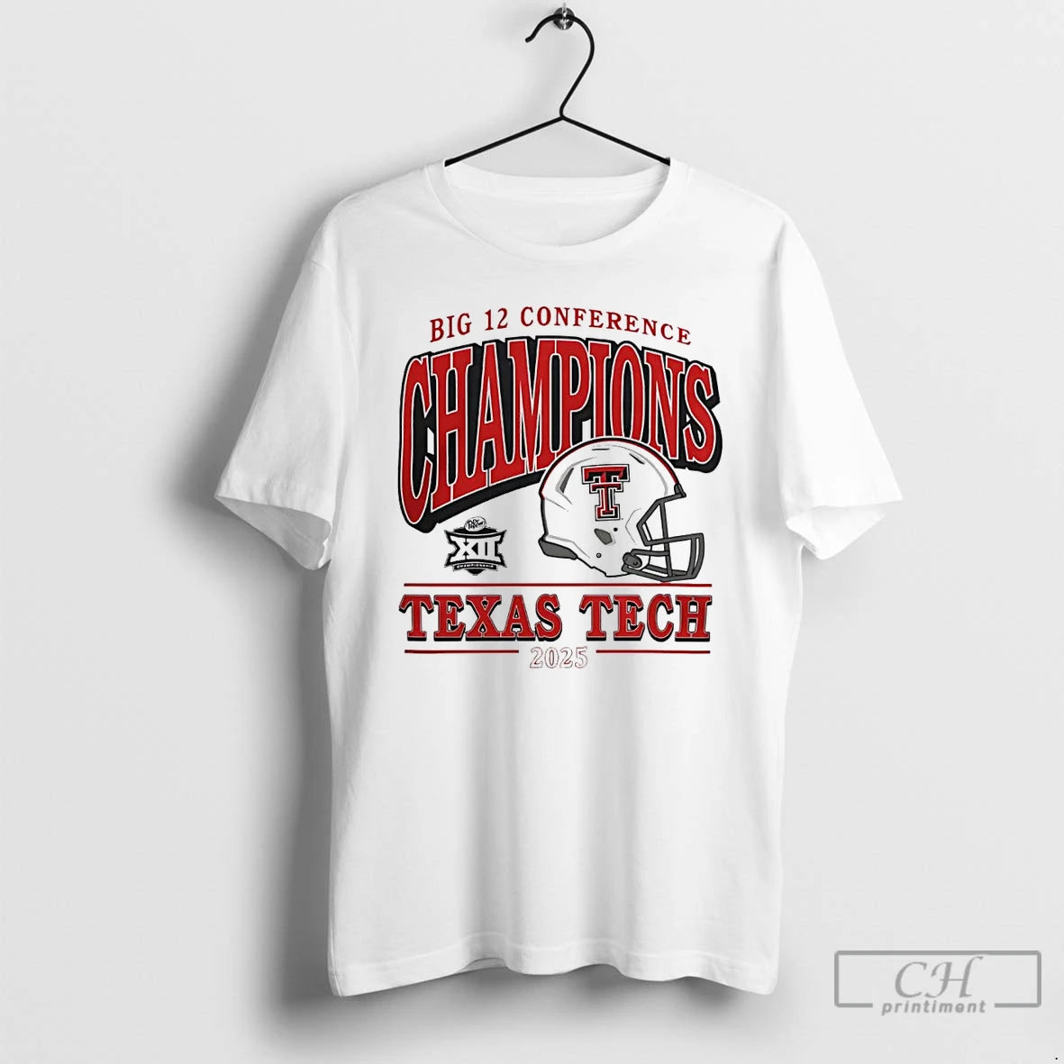 Classic 2025 Big 12 Conference Champions Texas Tech Red Raiders Helmet Christmas T Shirts Sweater