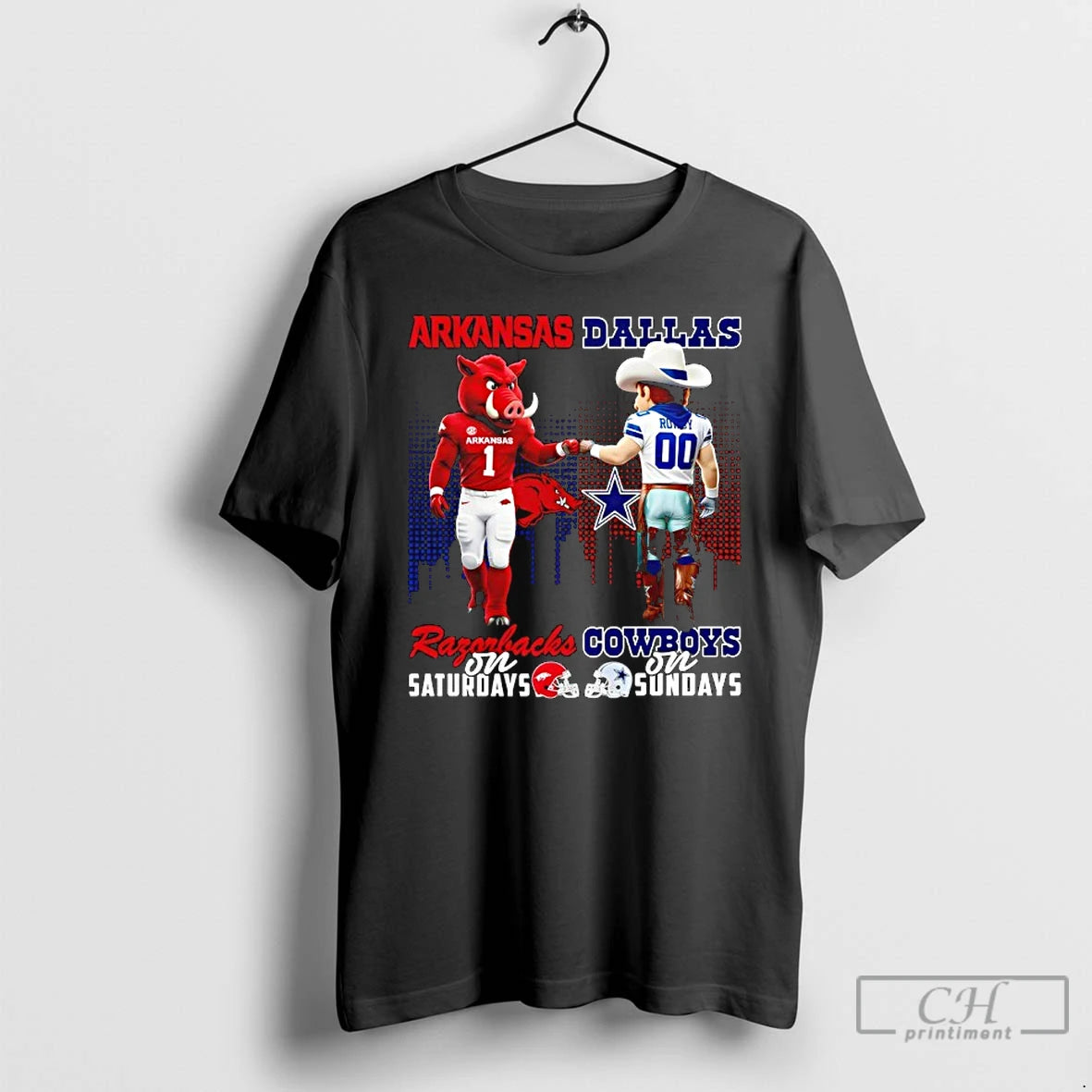 Classic Arkansas Razorbacks On Saturdays X Dallas Cowboys On Sundays Mascot