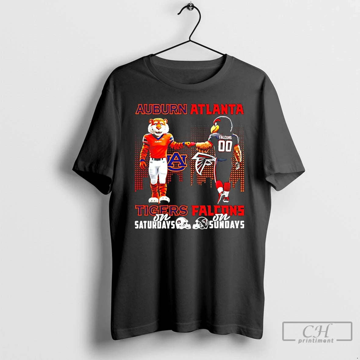 Classic Auburn Tigers On Saturdays Vs Atlanta Falcons On Sundays Mascot Skyline T Shirts Sweater