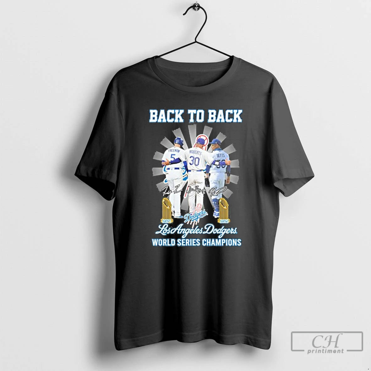 Classic Back To Back Player Signature Los Angeles Dodgers World Series Champions T Shirts Sweater