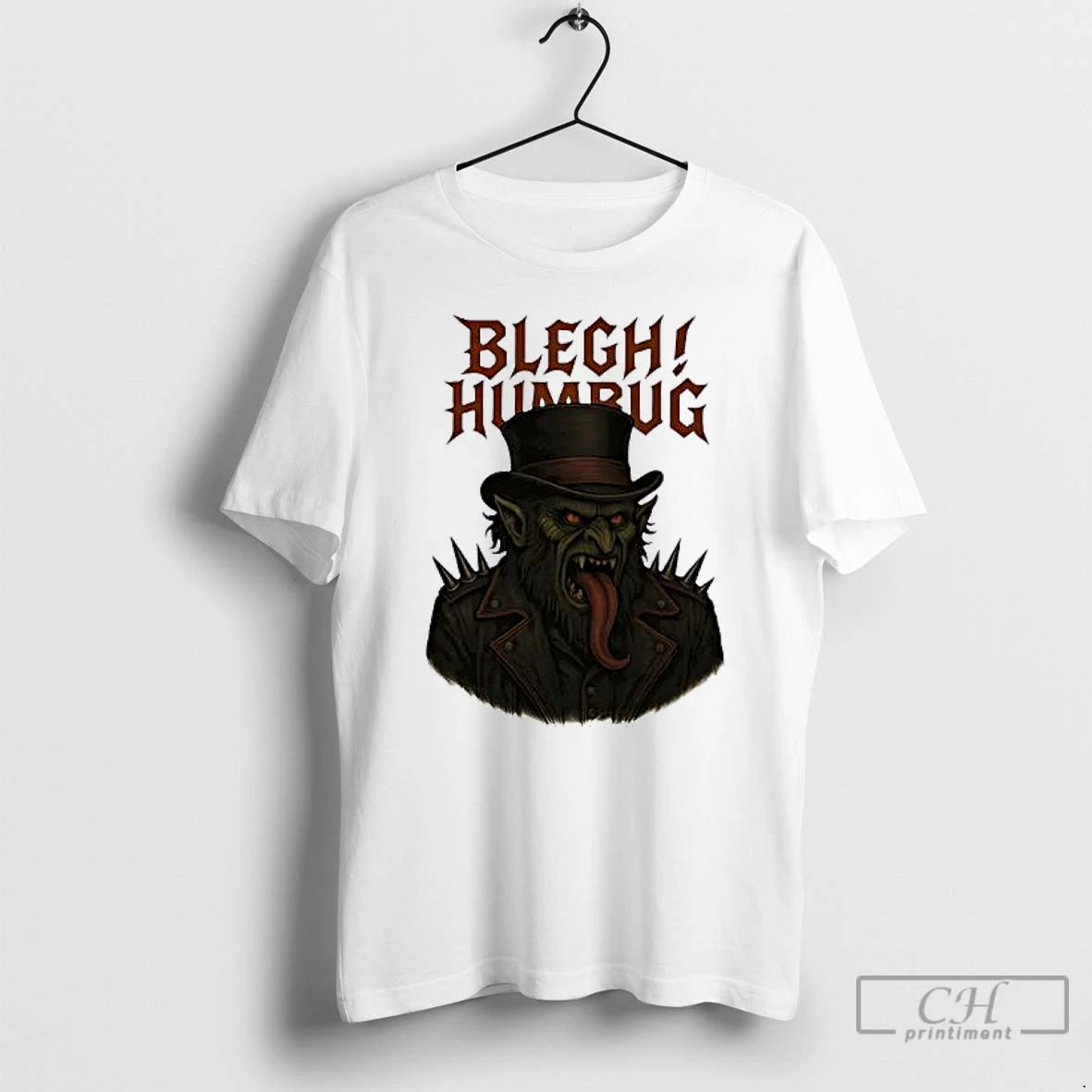 Classic Blegh Humbug Monster With A Long Tongue Heavy Metal Christmas