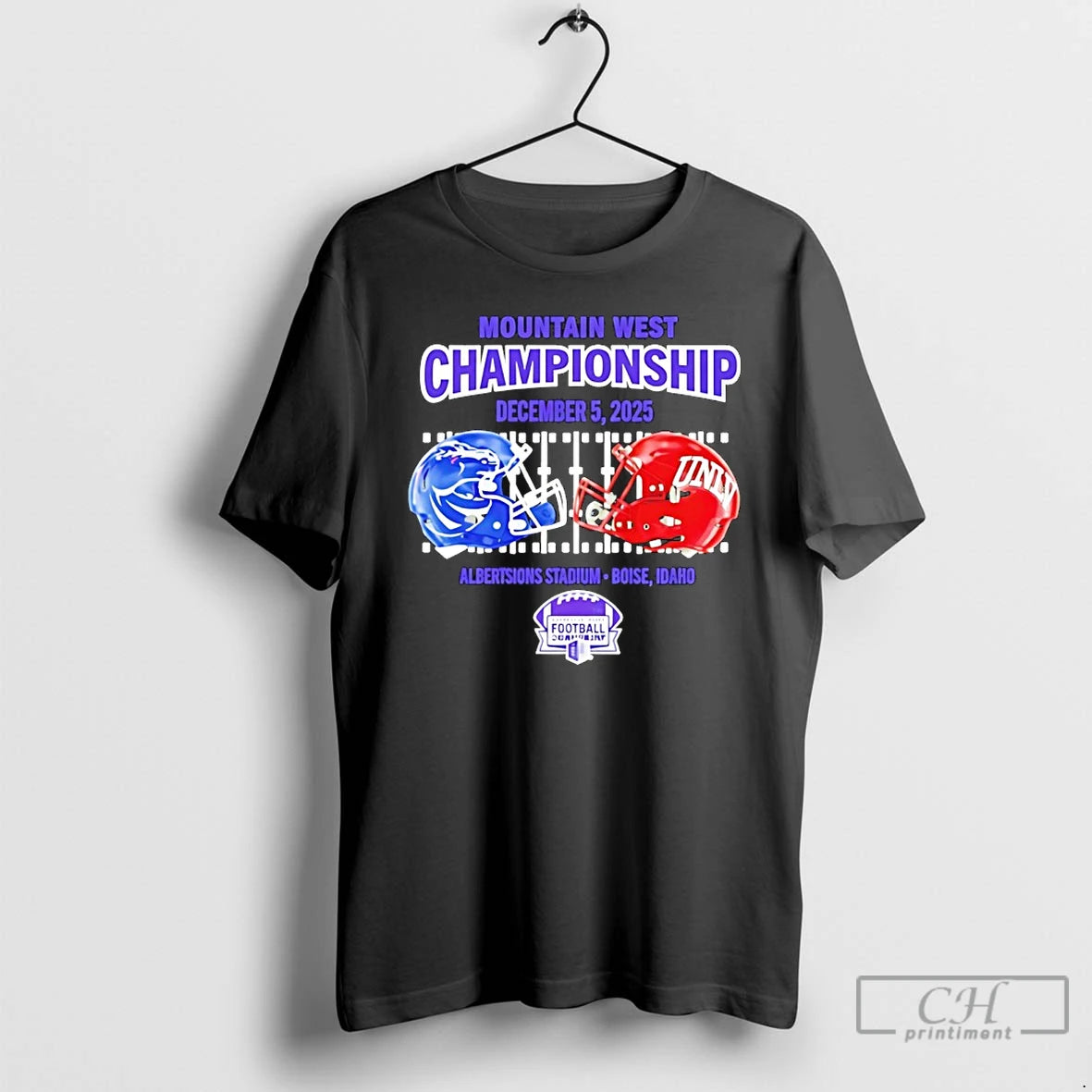 Classic Boise State Vs Unlv 2025 Mountain West Championship Mens Dueling Helmet T Shirts Sweater