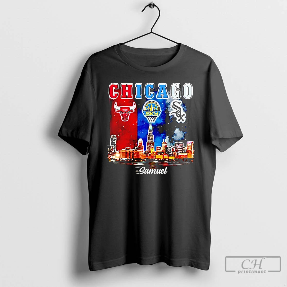 Classic Chicago City Skyline Chicago Bulls Chicago Sky And Chicago White Sox Logos T Shirts
