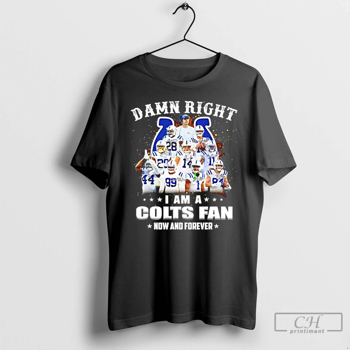 Classic Damn Right I Am A Colts Fan Now And Forever Player Collage Christmas Tree