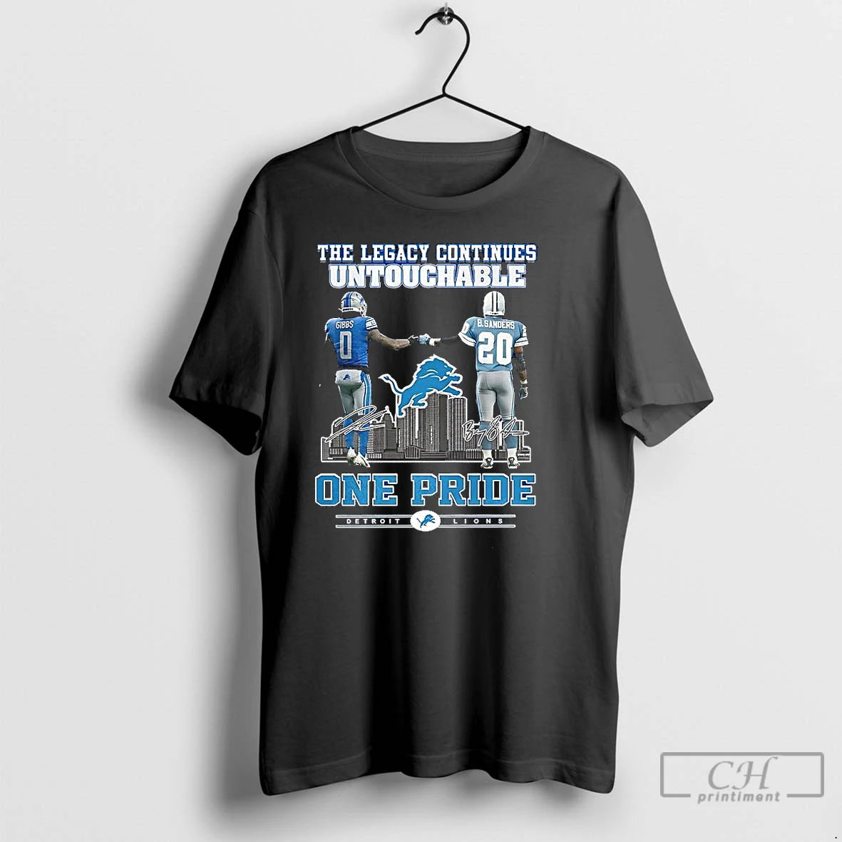 Classic Gibbs And Sanders Detroit Lions One Pride The Legacy Continues Untouchable 2025 T Shirts