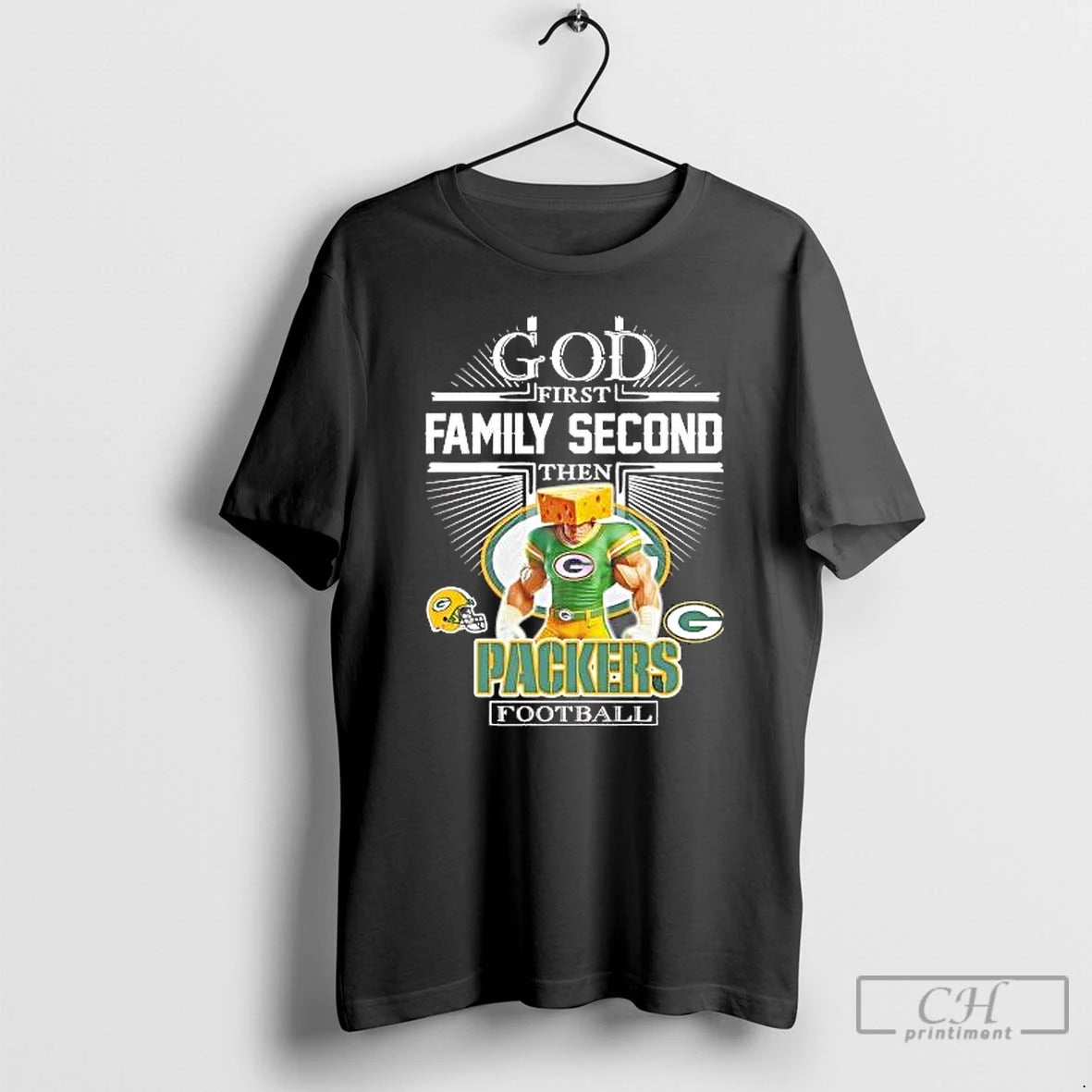 Classic God First Family Second Then Green Bay Packers Cheesehead Football