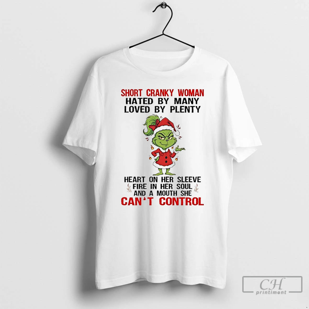 Classic Grinch Short Cranky Woman Hated By Many Loved By Plenty Heart On Her Sleeve