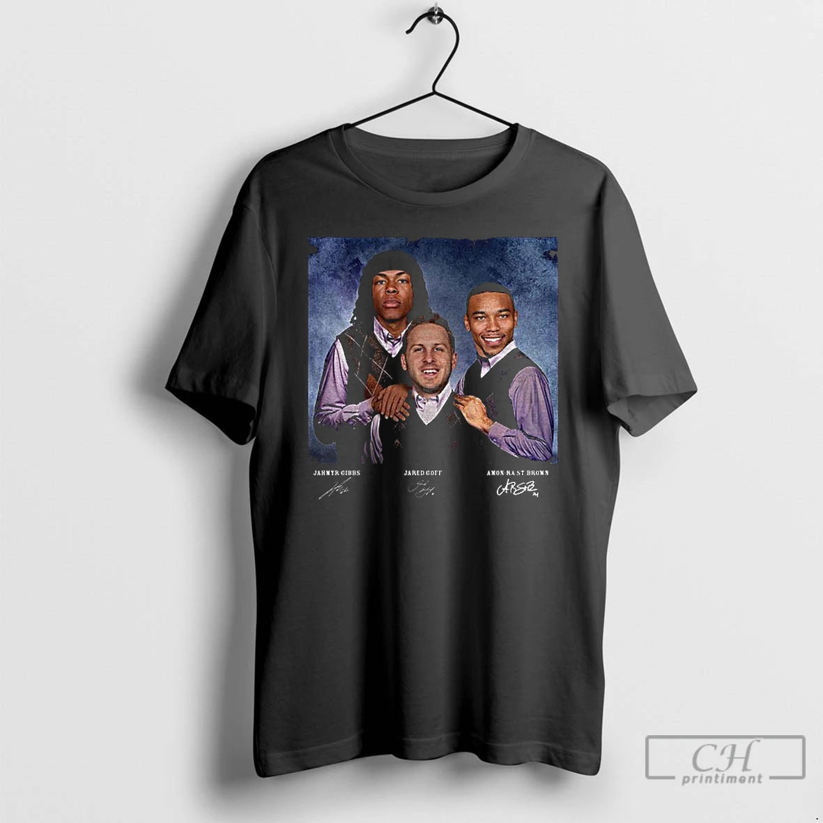 Classic Jahmyr Gibbs Jared Goff Amon Ra St Brown Detroit Lions Stepbrothers Vintage Signature