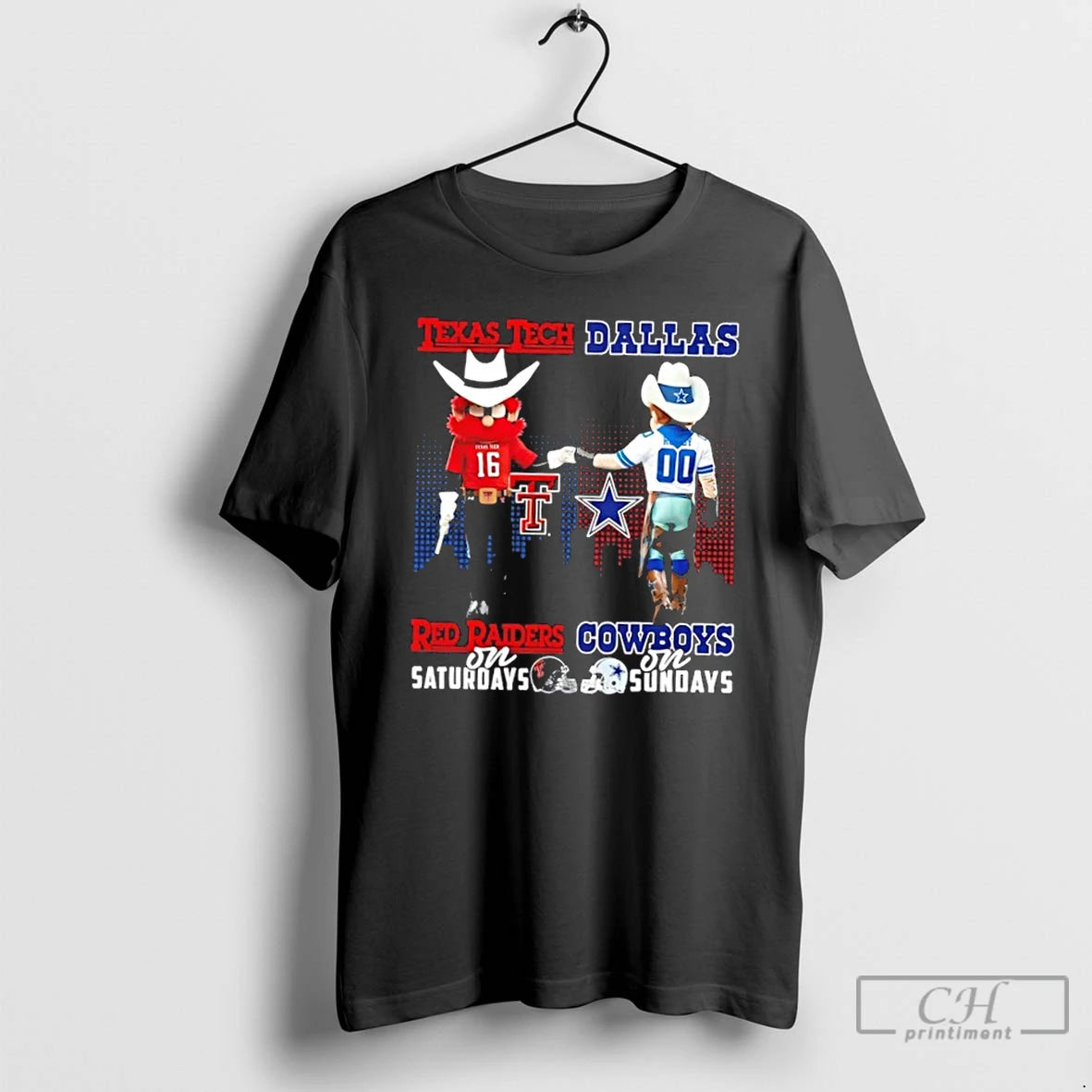 Classic Mascots Texas Tech Red Raiders On Saturdays X Dallas Cowboys On Sundays Skyline