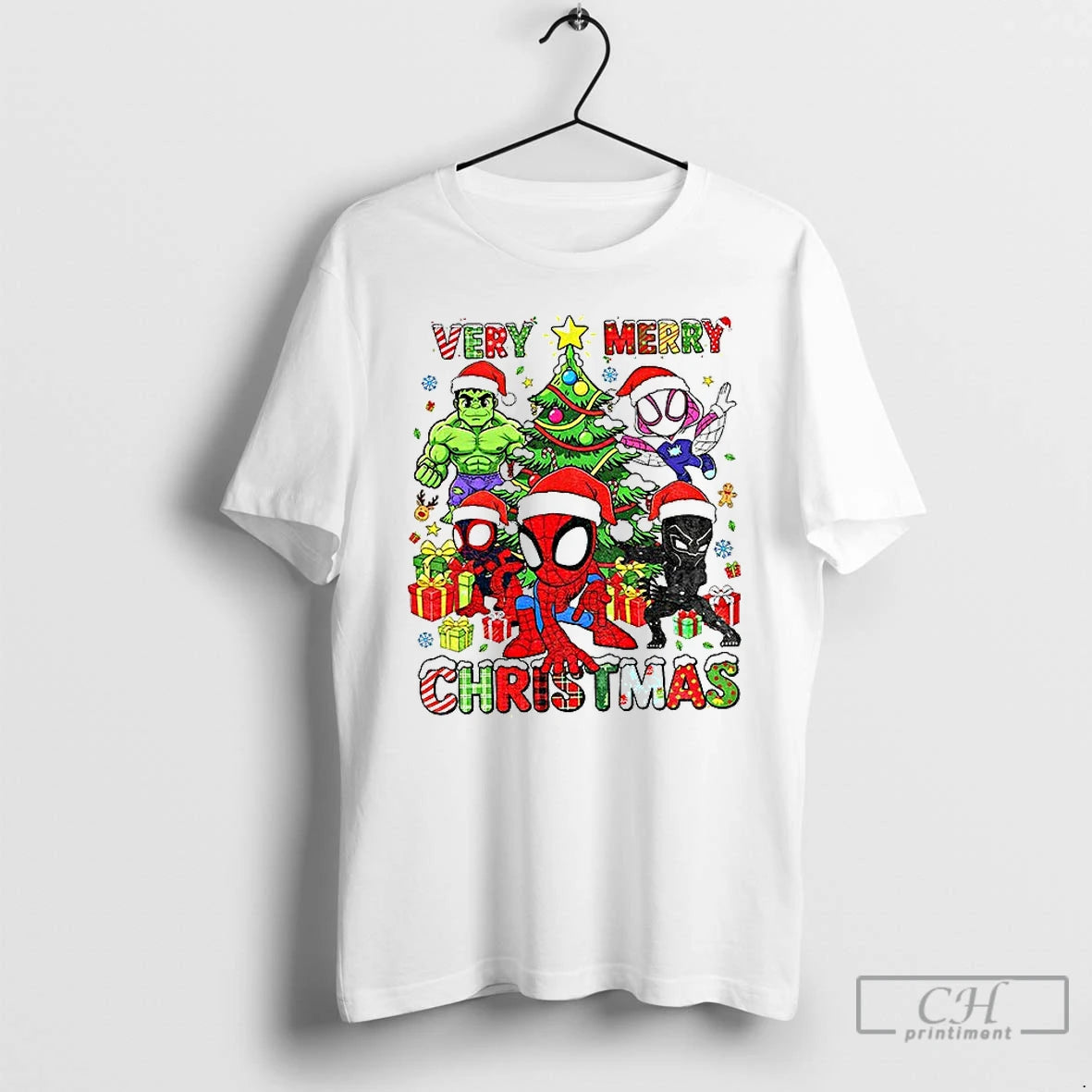 Classic Mavel Very Merry Christmas Spidey And His Amazing Friends The Avengers T Shirts Sweater