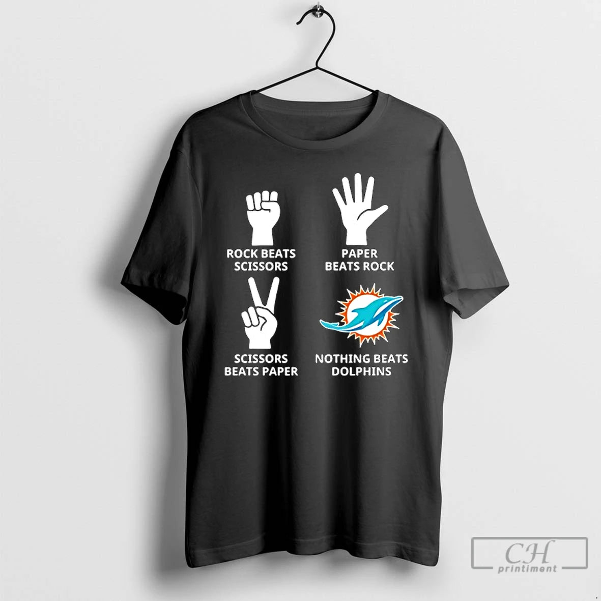 Classic Miami Dolphins Nothing Beats Rock Beats Scissors Paper Beats Rock Scissors Beats Paper