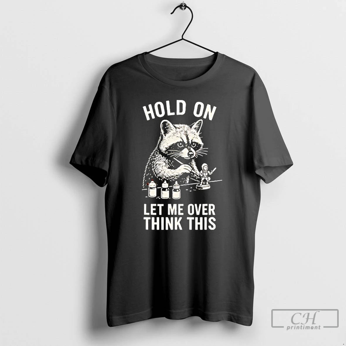 Classic Miniature Painting Hold On Let Me Overthink This Raccoon Art
