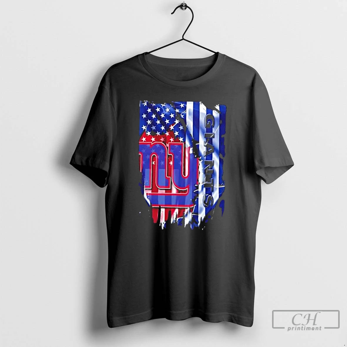 Classic New York Giants Football X American Flag