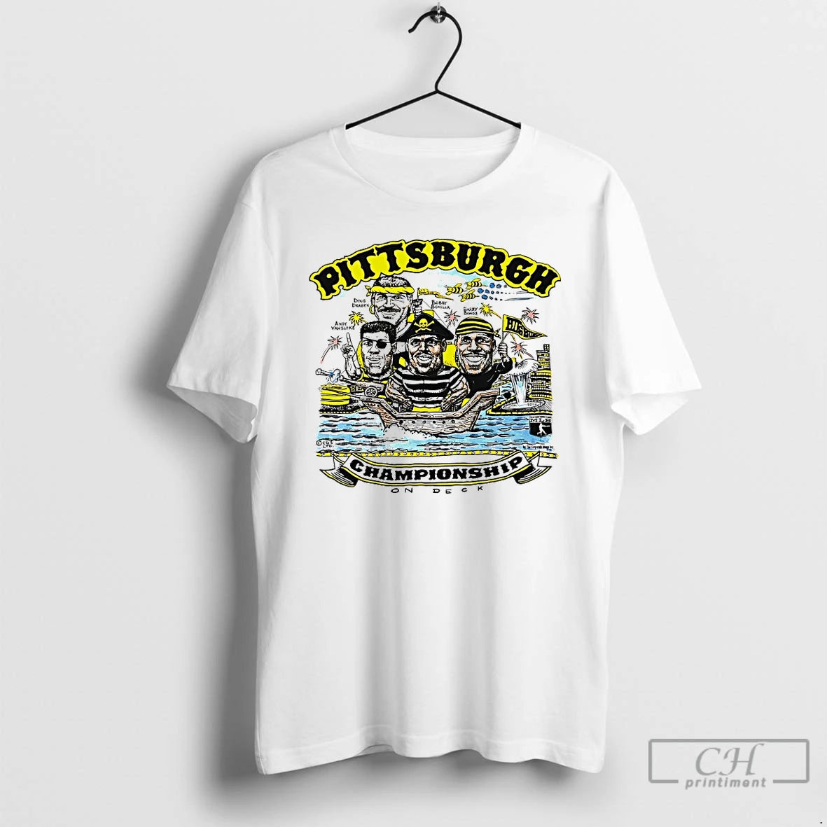 Classic Pittsburgh Pirates Championship On Deck Caricature Vintage