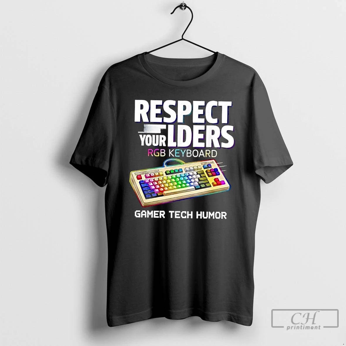 Classic Respect Your Elders Rgb Keyboard Gamer Tech Humor