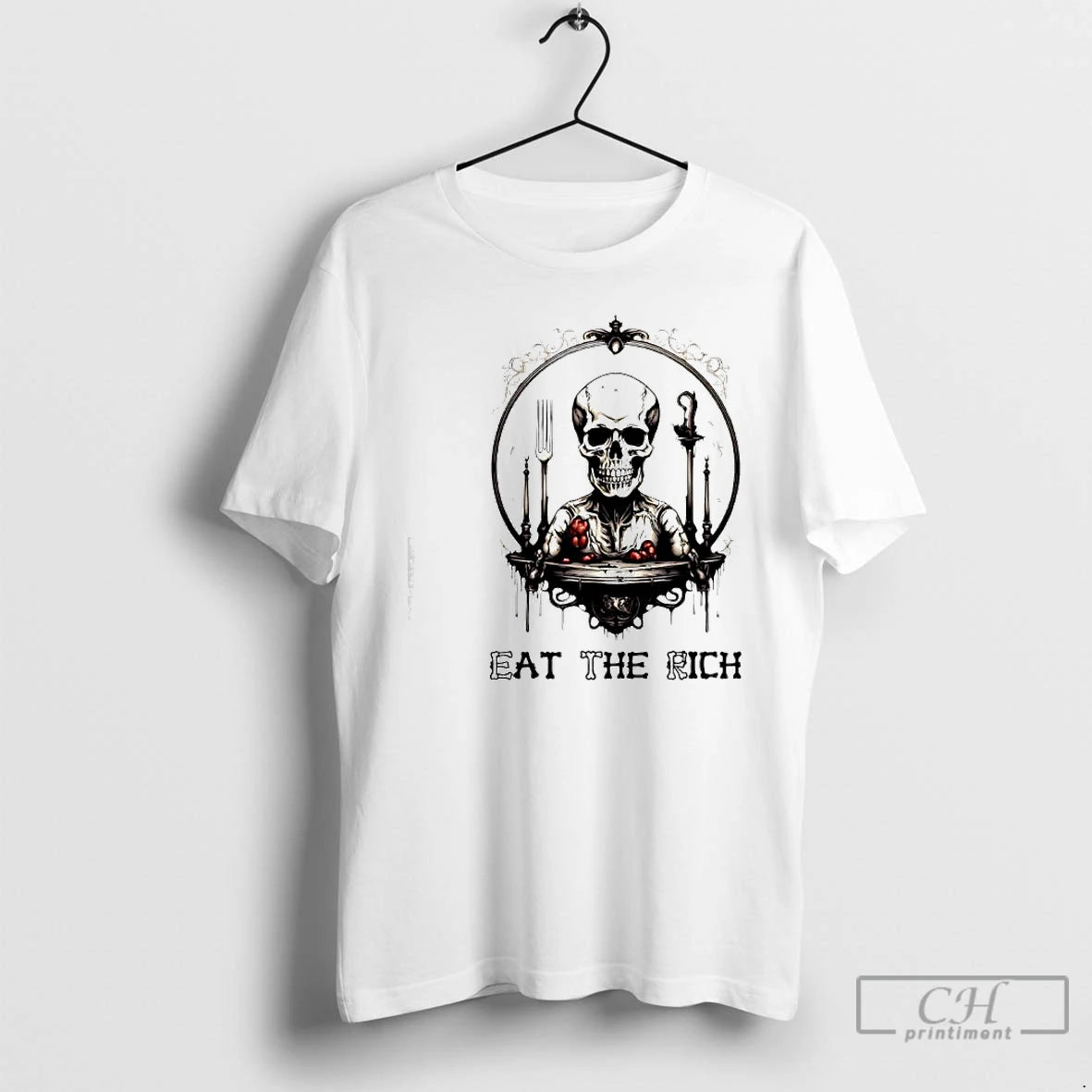 Classic Skeleton Eat The Rich Graphic