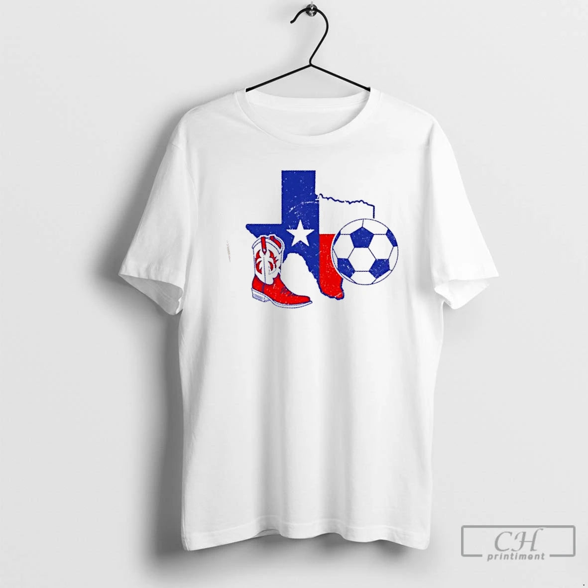 Classic Texas Map Soccer Graphic