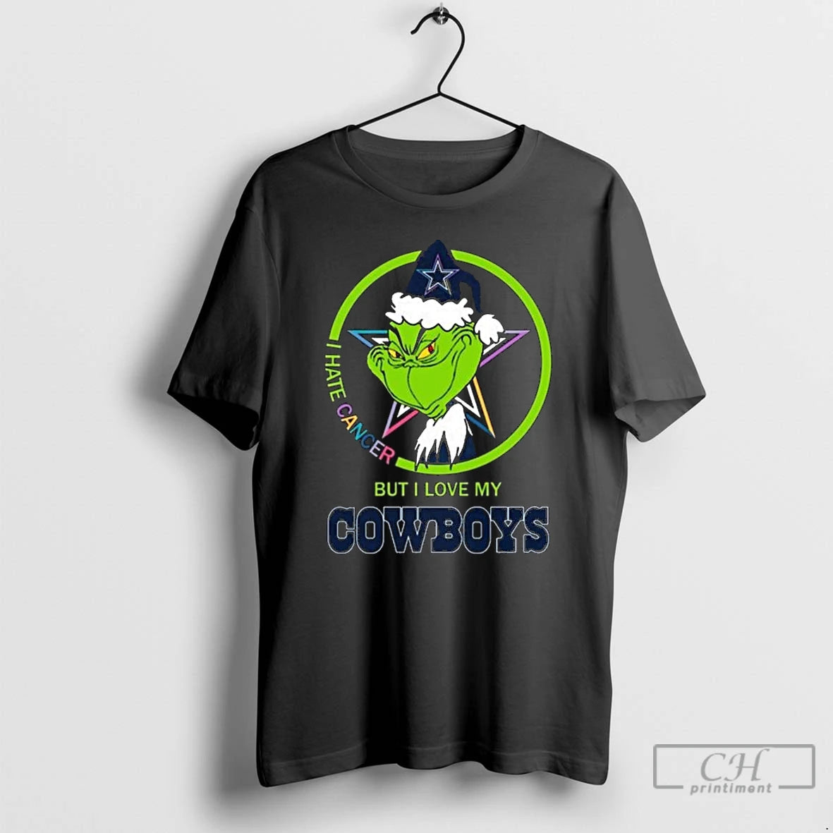 Classic The Grinch I Hate Cancer But I Love My Dallas Cowboys Merry Christmas