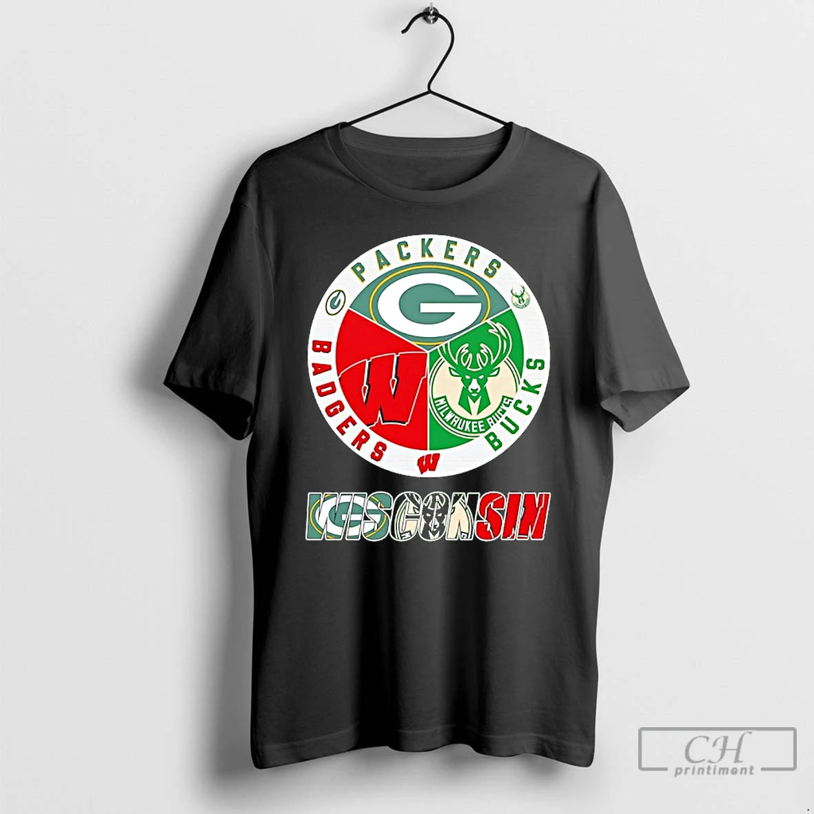 Classic The Wisconsin Major Sports Green Bay Packers Milwaukee Bucks Wisconsin Badgers Logo Skyline