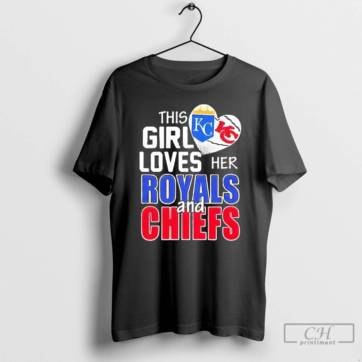 Classic This Girl Loves Her Missouri Sports Kansas City Royals And Kansas City Chiefs Logo