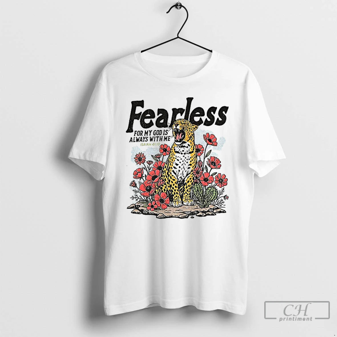 Classic Vintage Leopard Fearless For My God Is Always With Me