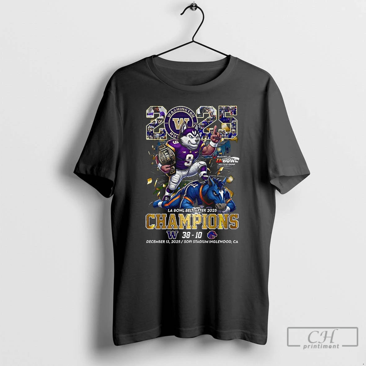 Classic Washington Huskies Beat Boise State Broncos La Bowl Belt After 2025 Champions T Shirts