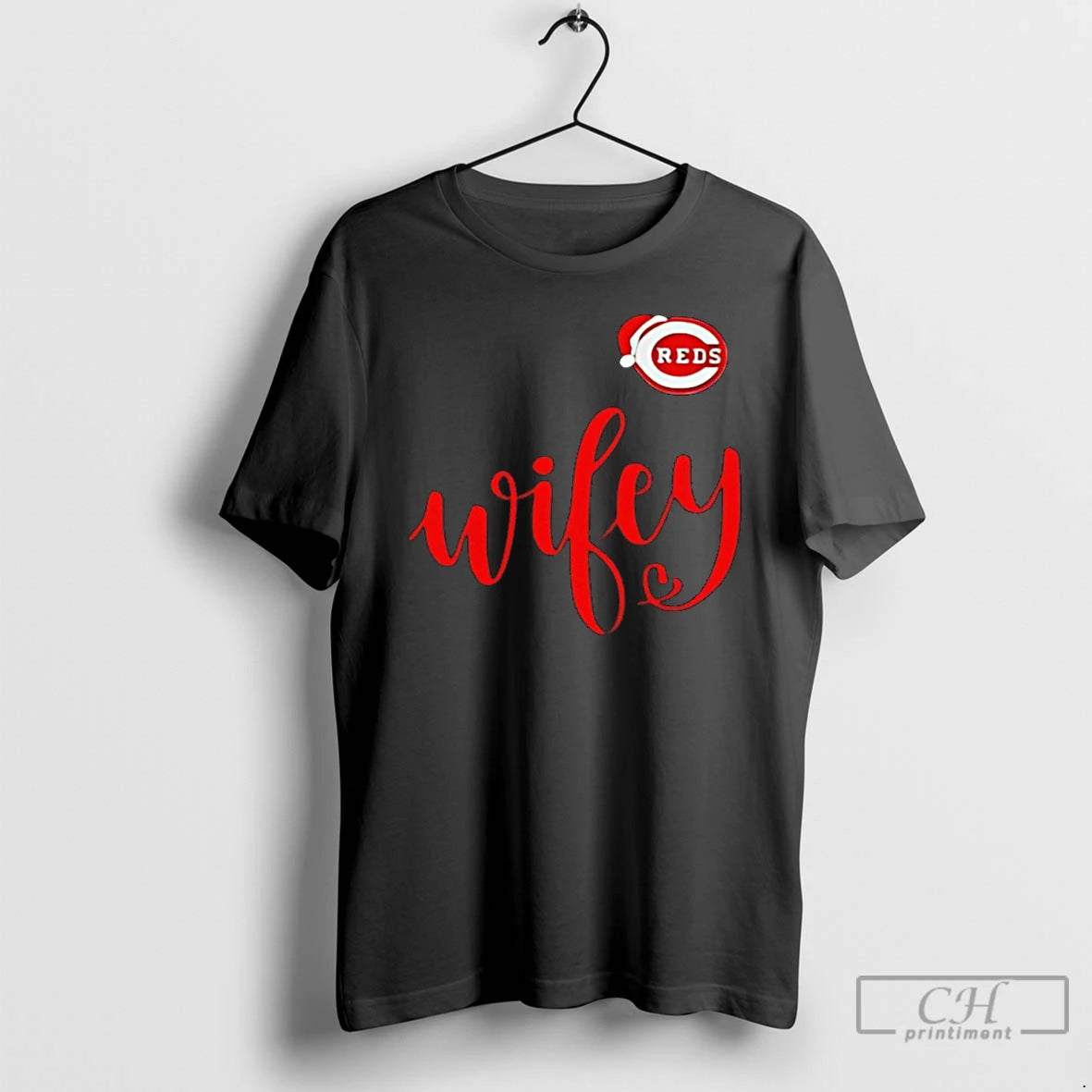 Classic Wifey Cincinnati Reds Santa Hat Merry Christmas