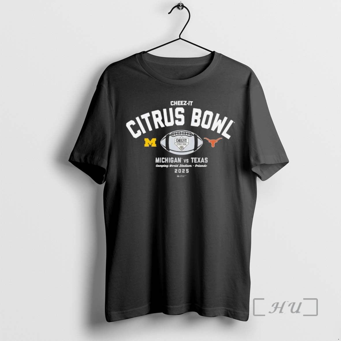 New 2025 Cheez It Citrus Bowl Michigan Wolverines Vs Texas Longhorns Logo Premium T Shirts