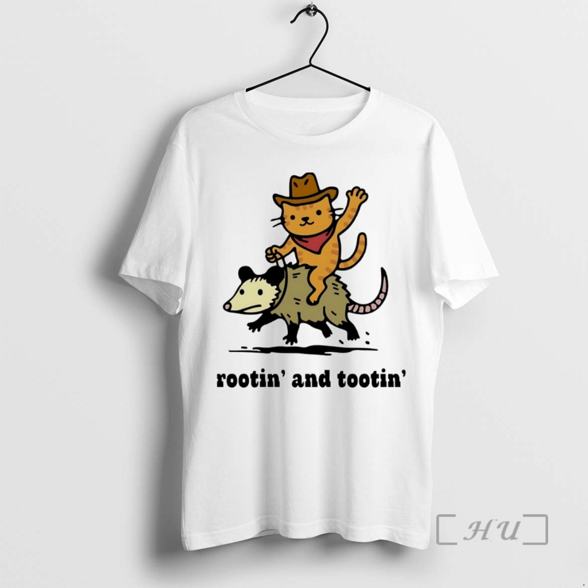 New Cat Riding Opossum Rootin And Tootin Circle