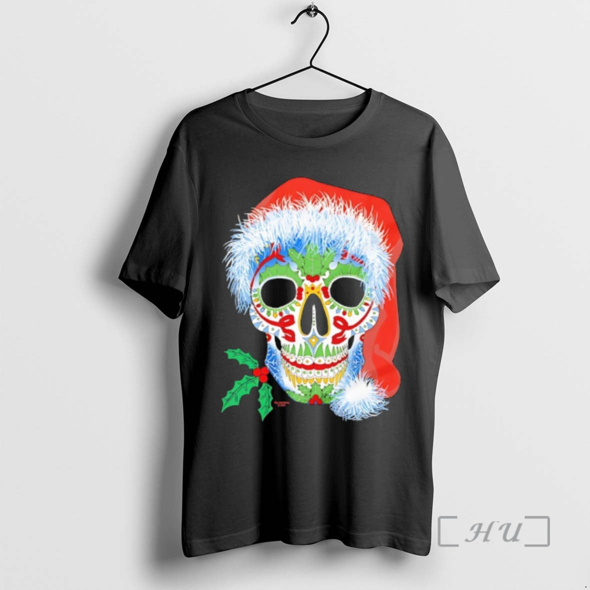New Sugar Skull Holiday Santa Christmas