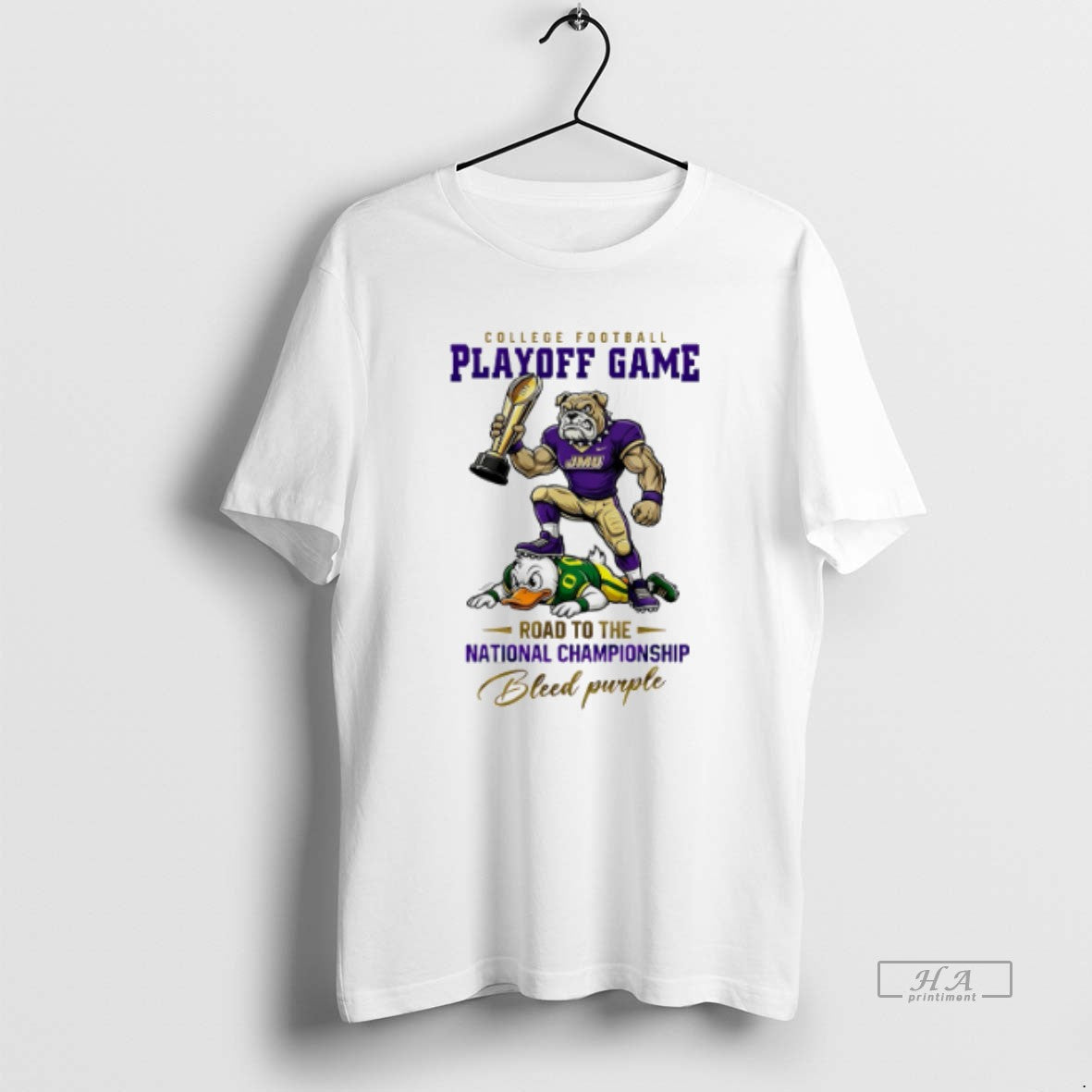 Official James Madison Dukes 2025 26 Cfp Road To The National Championship Bleed Purple Mascot