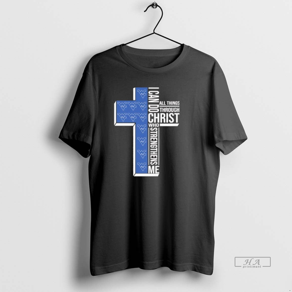 Official West Virginia Mountaineers Cross I Can Do All Things Through Christ Who Strengthen Me