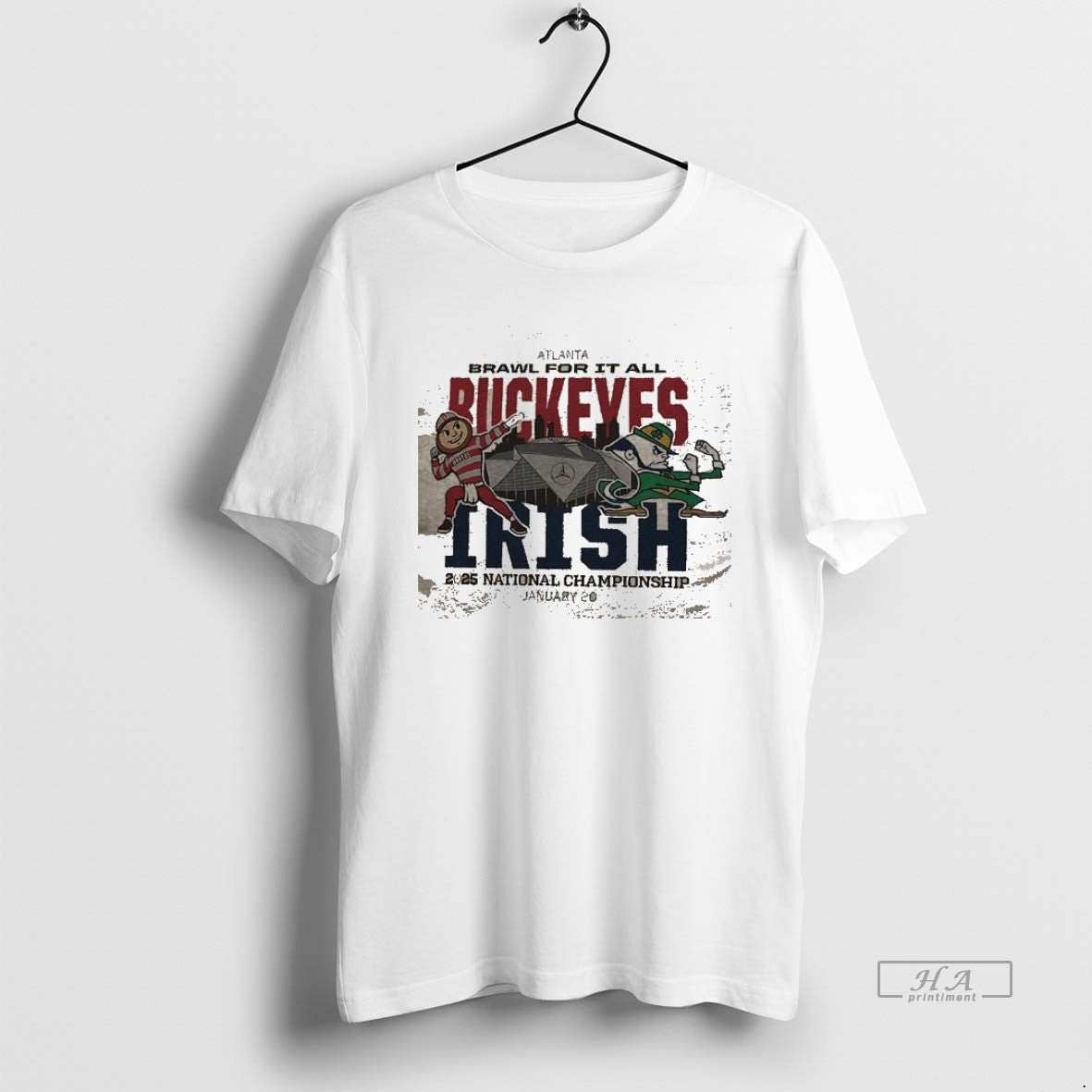 Official W1aezwdc Ohio State Vs Notre Dame Dueling Mascot 2025 National Championship 2 Sided