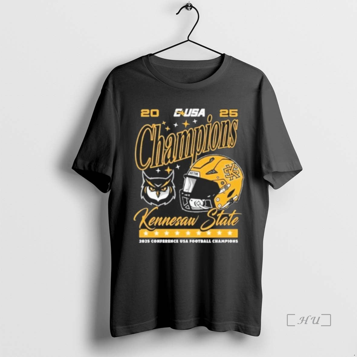 Officials 2025 C Usa Champions Kennesaw State Owls Football Conference Helmet Premium T Shirts Sweater
