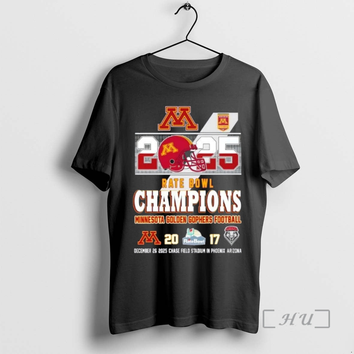 Officials 2025 Rate Bowl Champions Minnesota Golden Gophers Football Chase Field Stadium Premium T Shirts