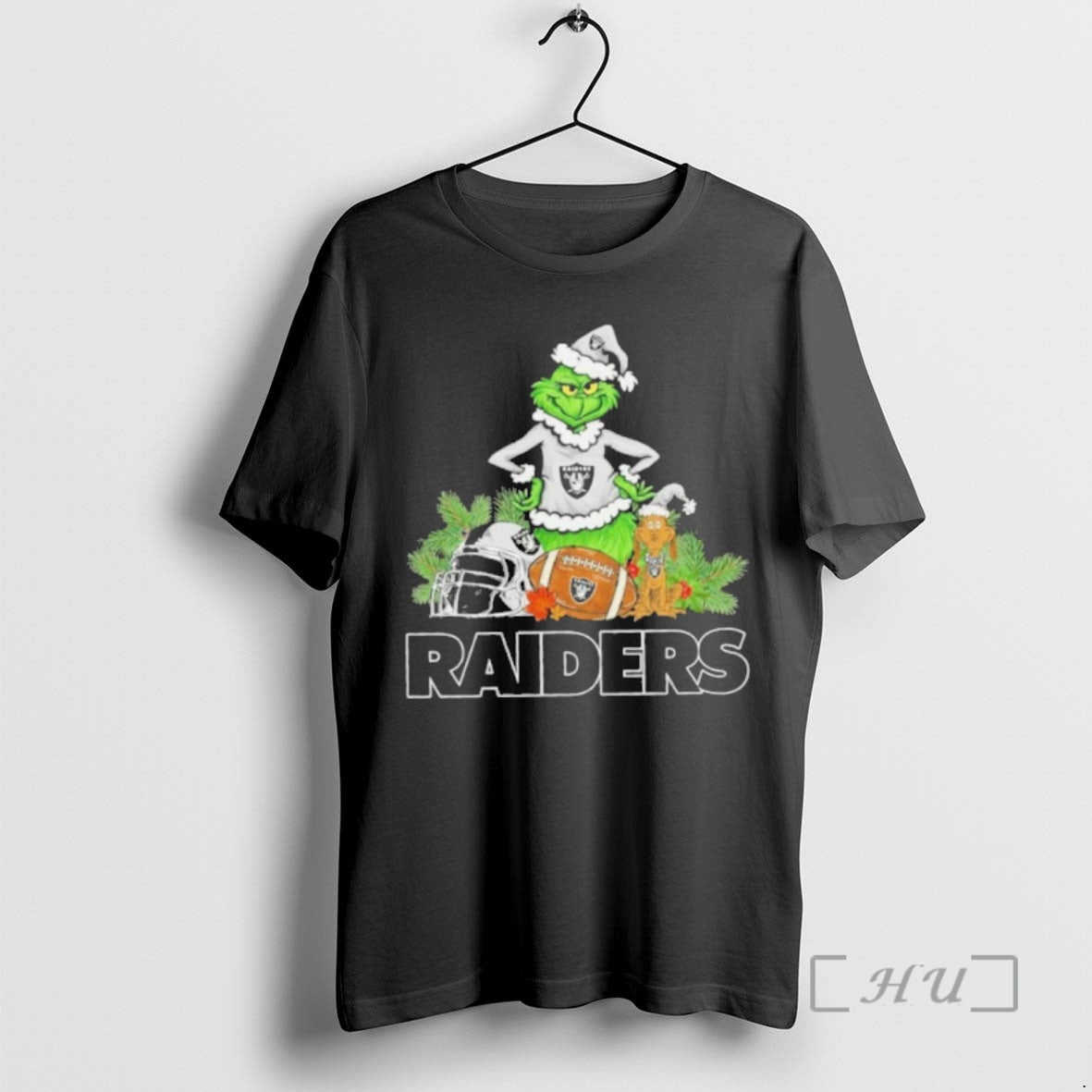 Officials 2025 Santa Grinch X Dog Ball Merry Christmas Raiders Logo Premium T Shirts Sweater