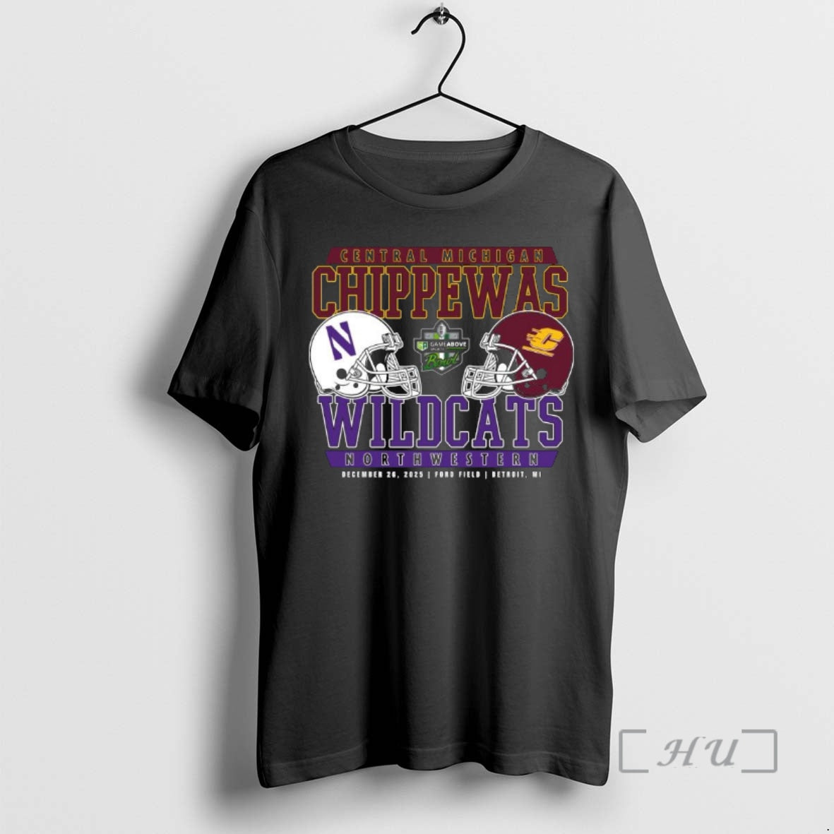 Officials Central Michigan Vs Northwestern 2025 Gameabove Sports Bowl Dueling Helmets Premium T Shirts Sweater