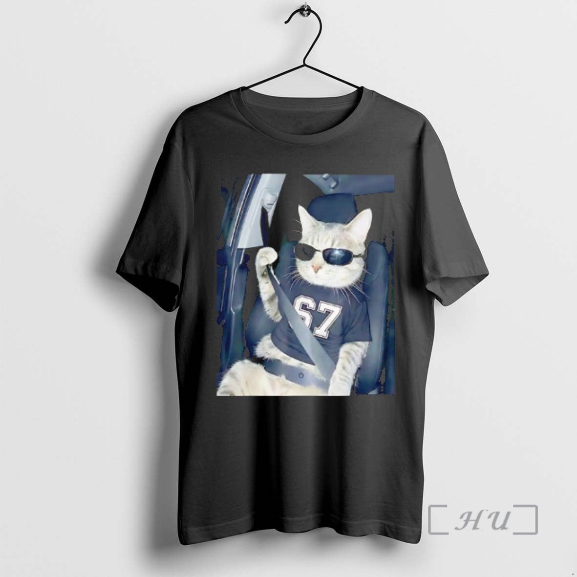 Officials Cool Cat Wearing Tee 6 7 And Sunglasses Buckle Up Meme Premium T Shirts