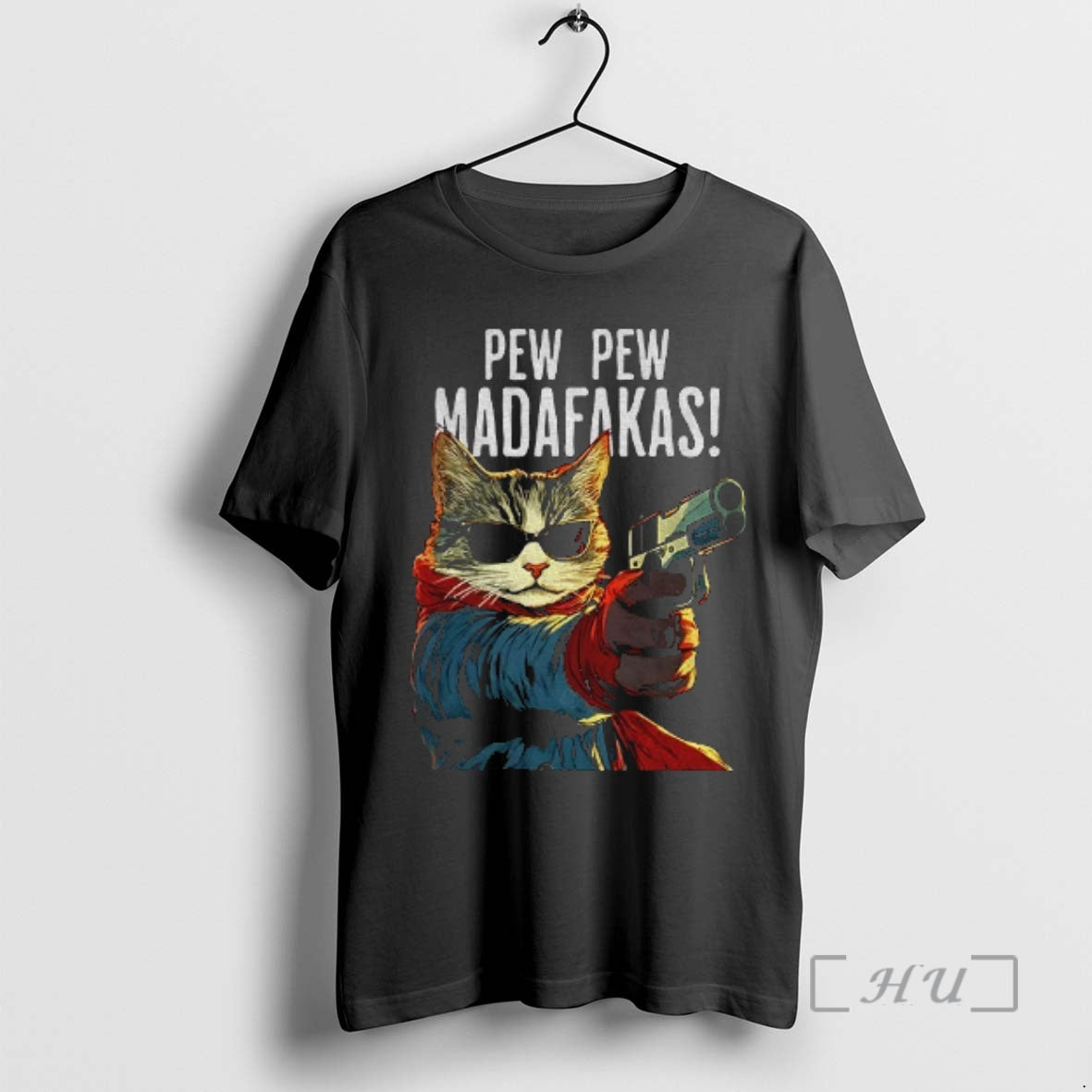 Officials Funny Cat Gun Pew Pew Madafakas Art