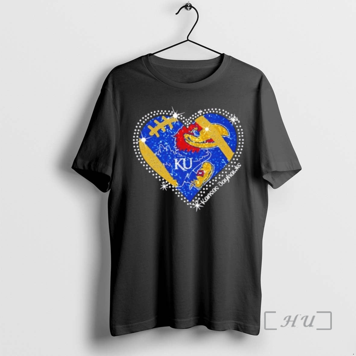 Officials Glitter Heart Kansas Jayhawks Football Logo
