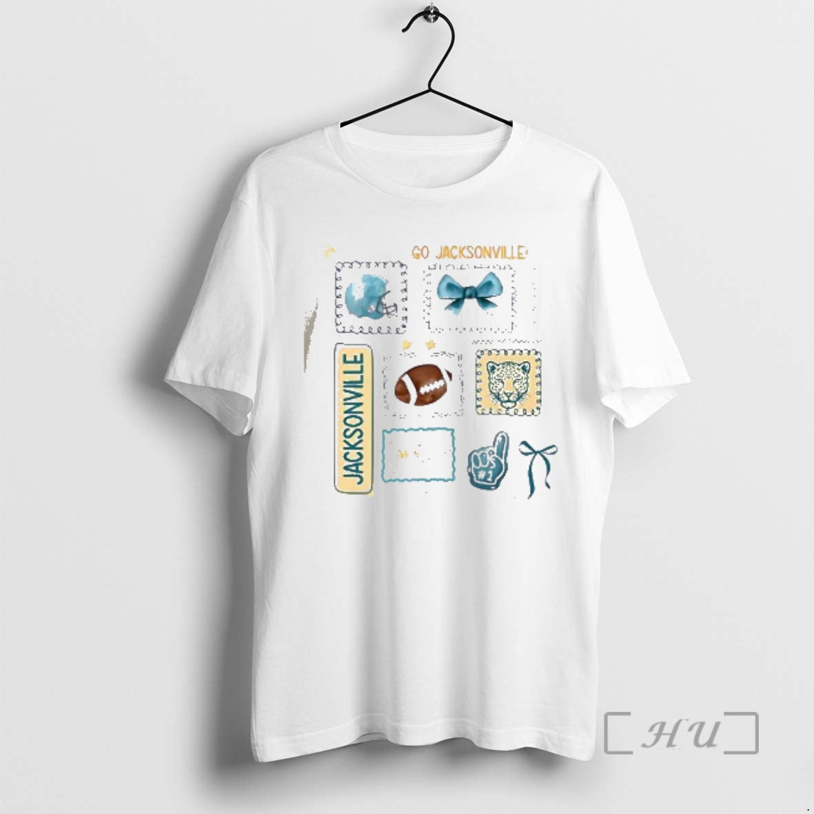 Officials Go Jacksonville Football Helmet Bow 1 Fan Graphic Team Spirit Premium T Shirts Sweater