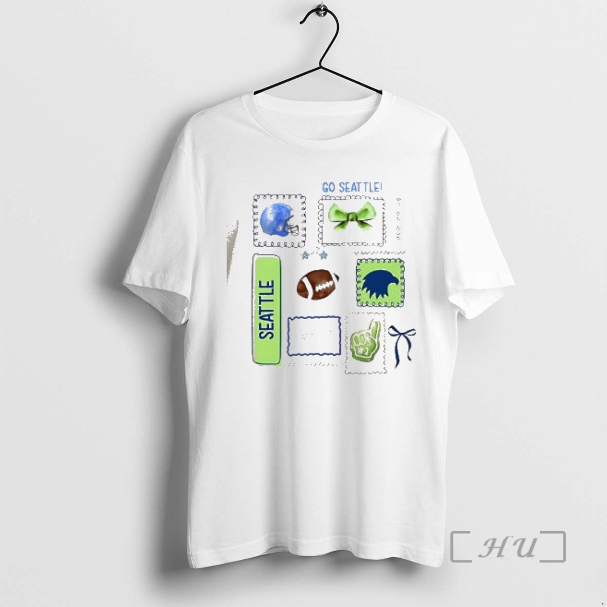 Officials Go Seattle Football Helmet Bow 1 Fan Graphic Team Spirit Premium T Shirts Sweater
