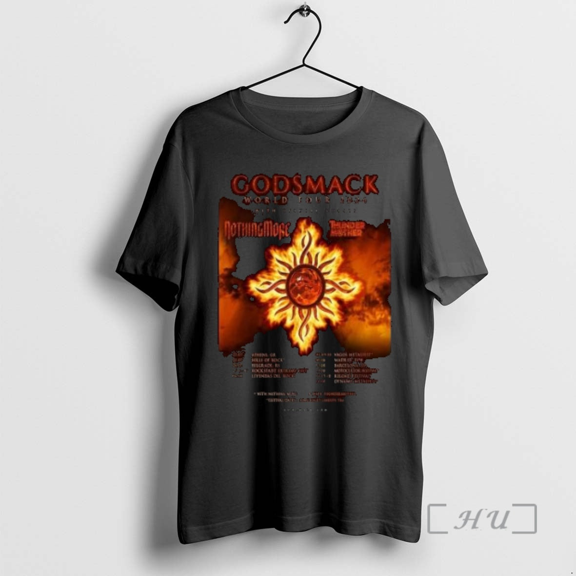 Officials Godsmack World Tour 2026 Europe Schedule Tour Dates Circle Black Premium T Shirts Sweater