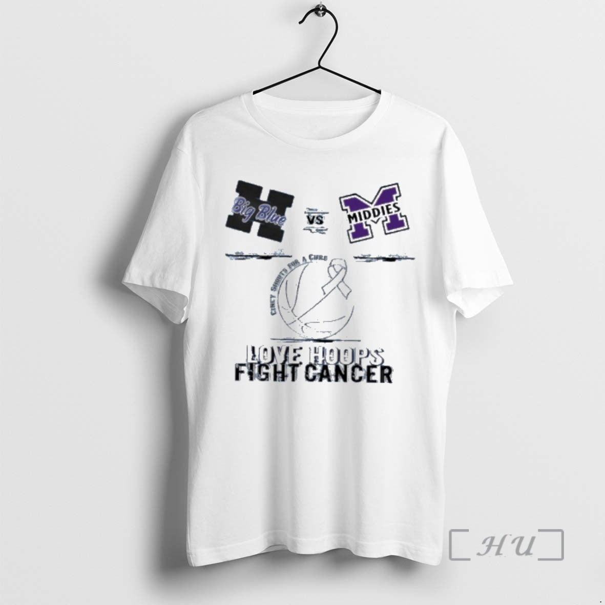 Officials Hamilton Big Blue Vs Middletown Middies 2026 Love Hoops Fight Cancer Premium T Shirts