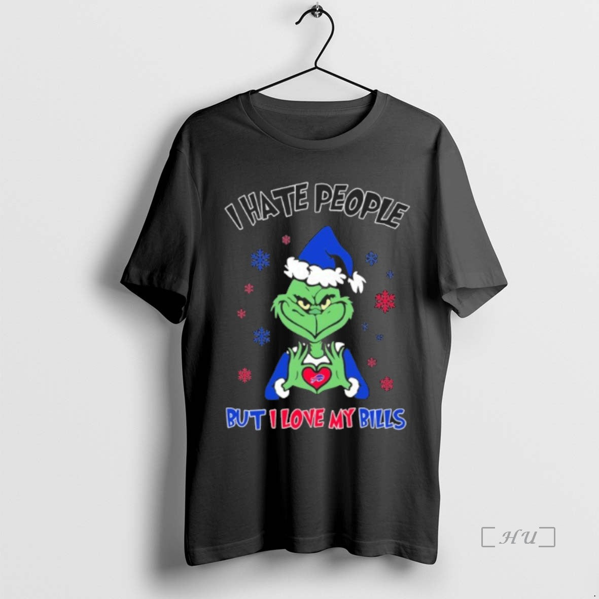 Officials I Hate People The Grinch But I Love My Bills Christmas Premium T Shirts