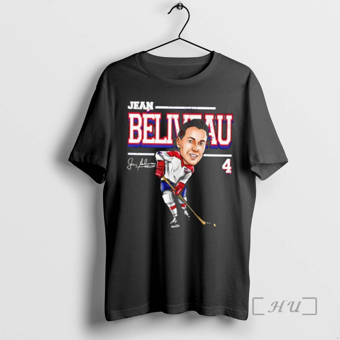 Officials Jean Beliveau Montreal Cartoon Signature Hockey Player