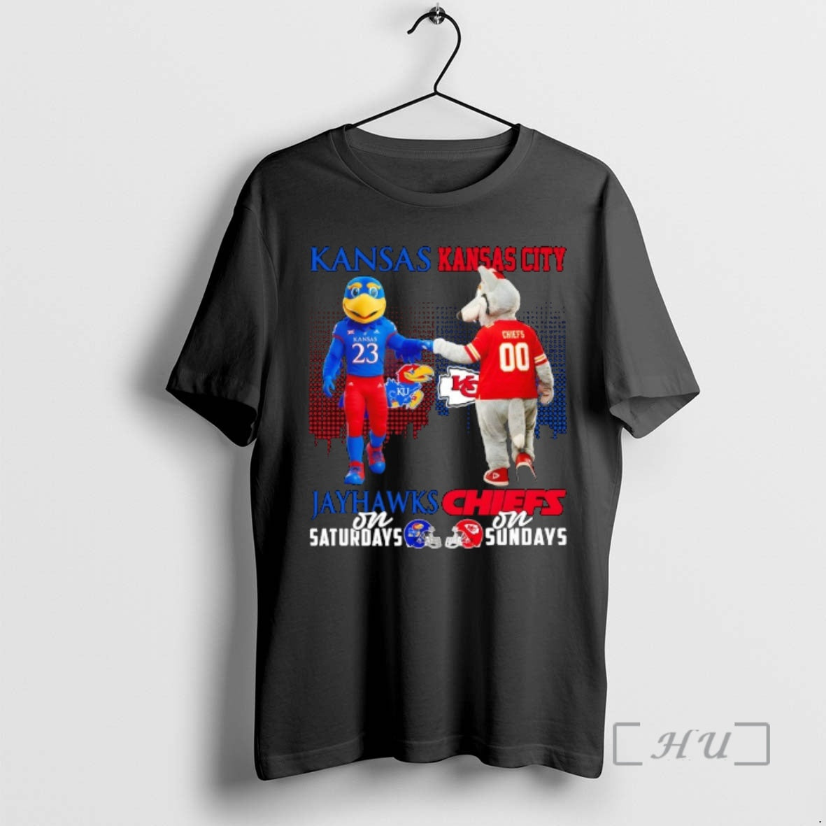 Officials Kansas Jayhawks On Saturdays X Kansas City Chiefs On Sundays Mascot Premium T Shirts