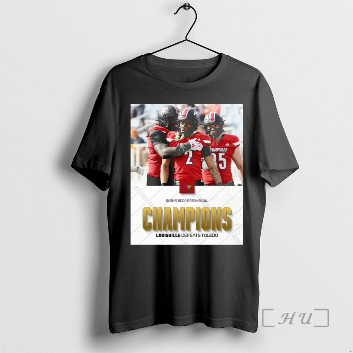 Officials Louisville Cardinals Defeated Toledo Rockets 2025 Bushs Boca Raton Bowl Champions Premium T Shirts