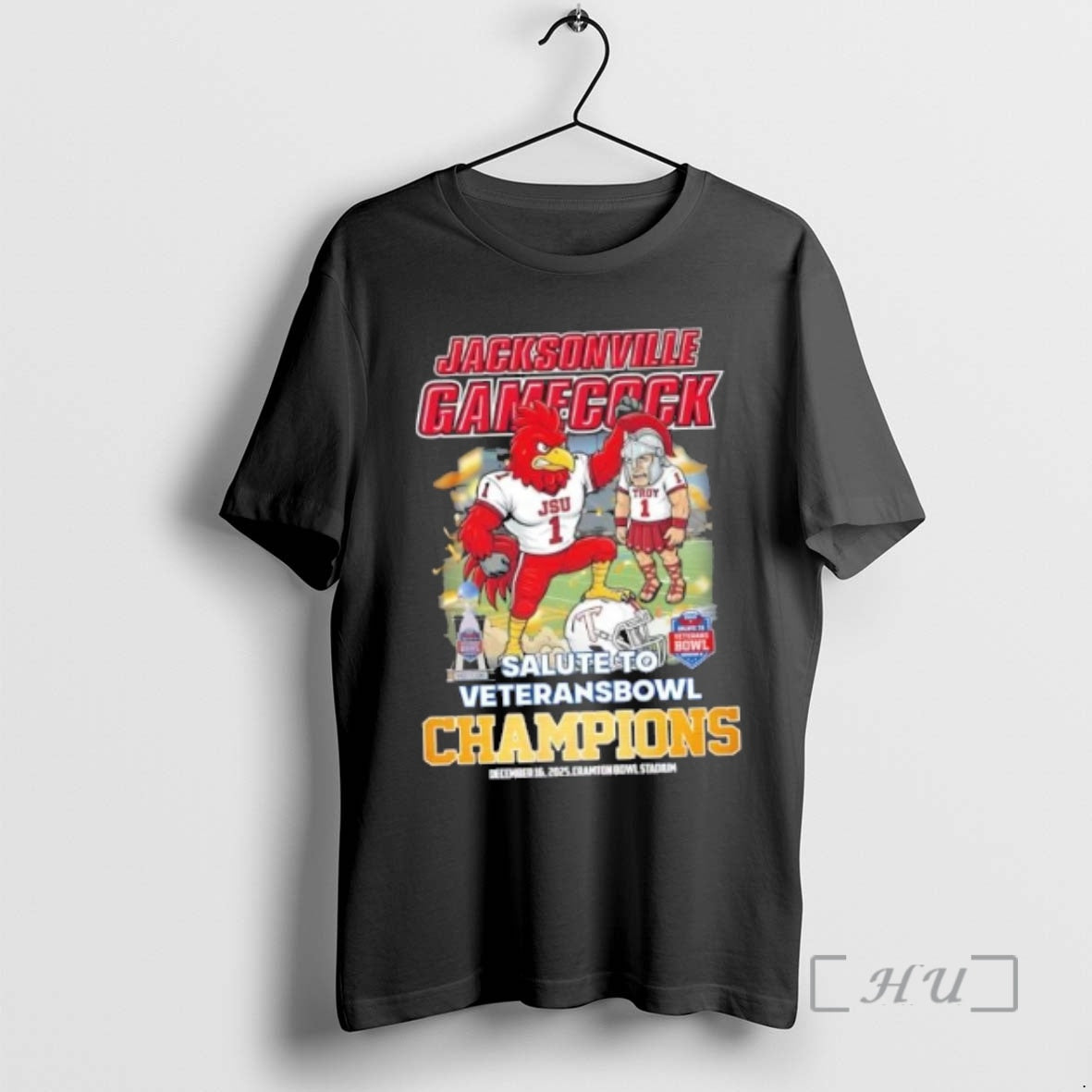 Officials Mascots Jacksonville State Gamecocks Salute To Veteransbowl Champions Cramton Bowl Stadium Premium T Shirts