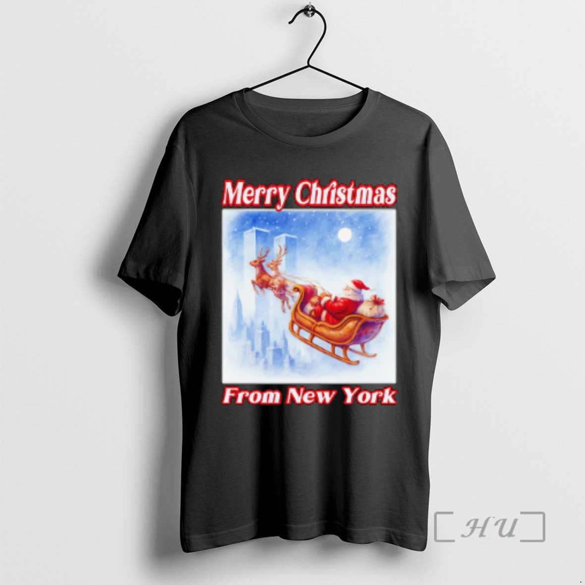 Officials Merry Christmas From New York Santa Rides A Reindeer